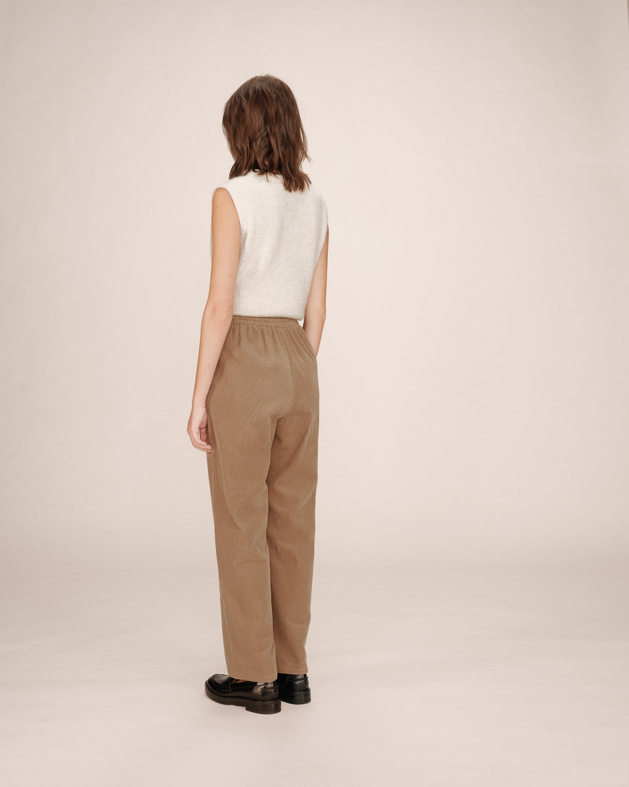 Wide-Leg Greige Trousers Liberty