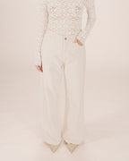 Beige Wide-Leg Jeans James