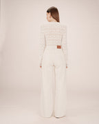 Beige Wide-Leg Jeans James