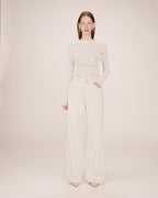 Beige Wide-Leg Jeans James