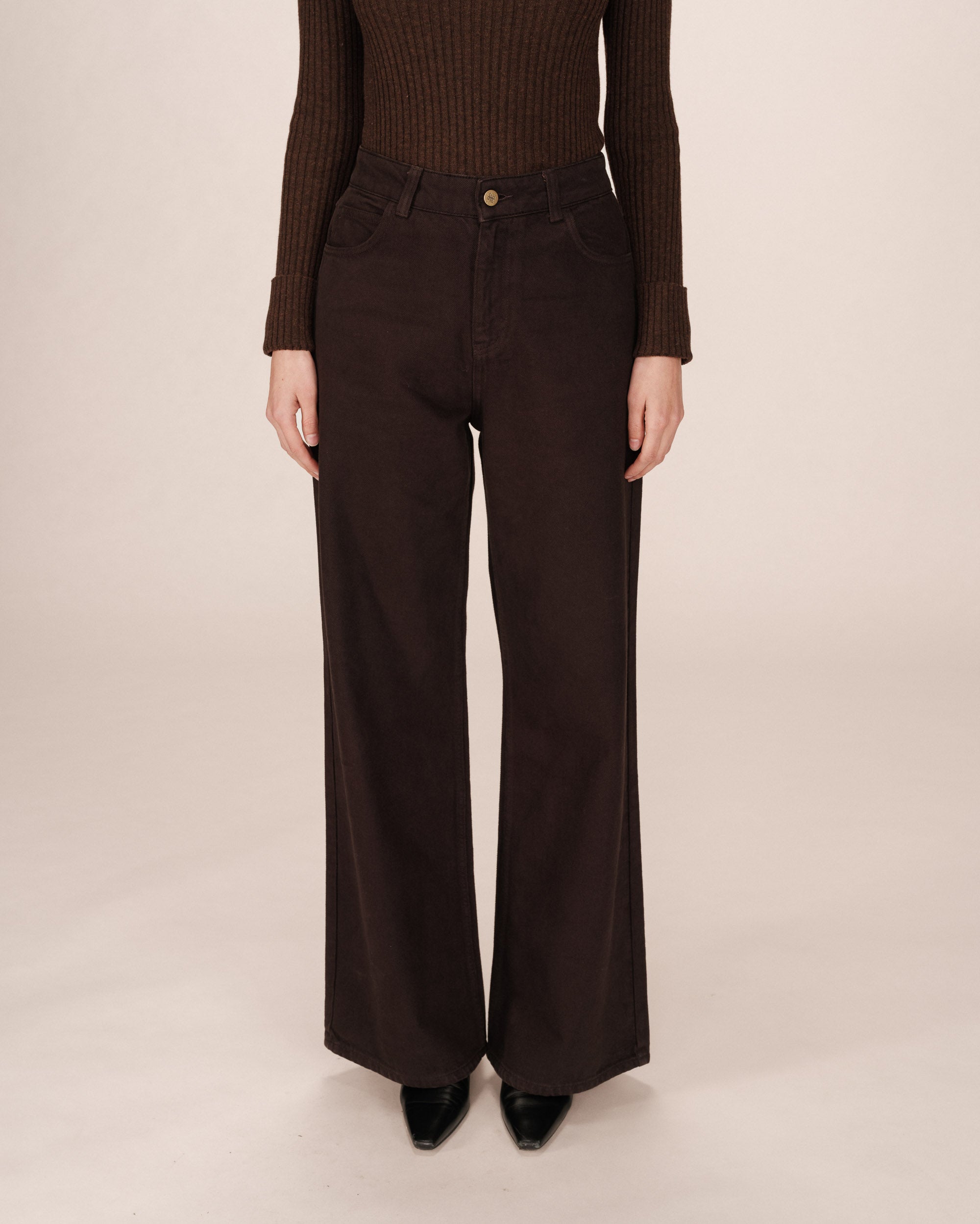 Wide Leg Chocolate Jeans James