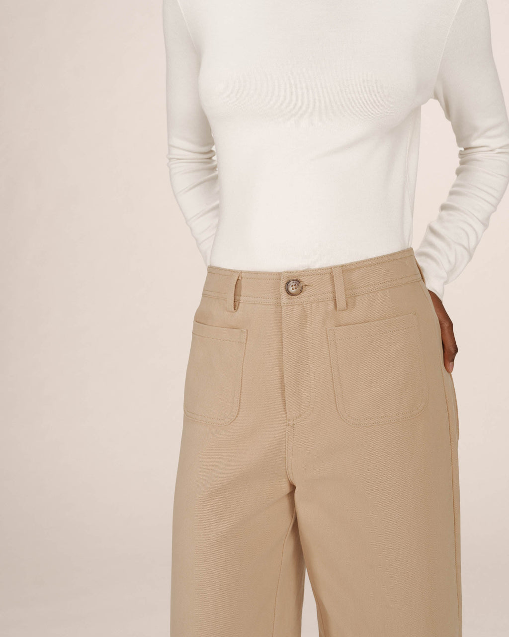Pantalon Droit 7/8E Sable Sole