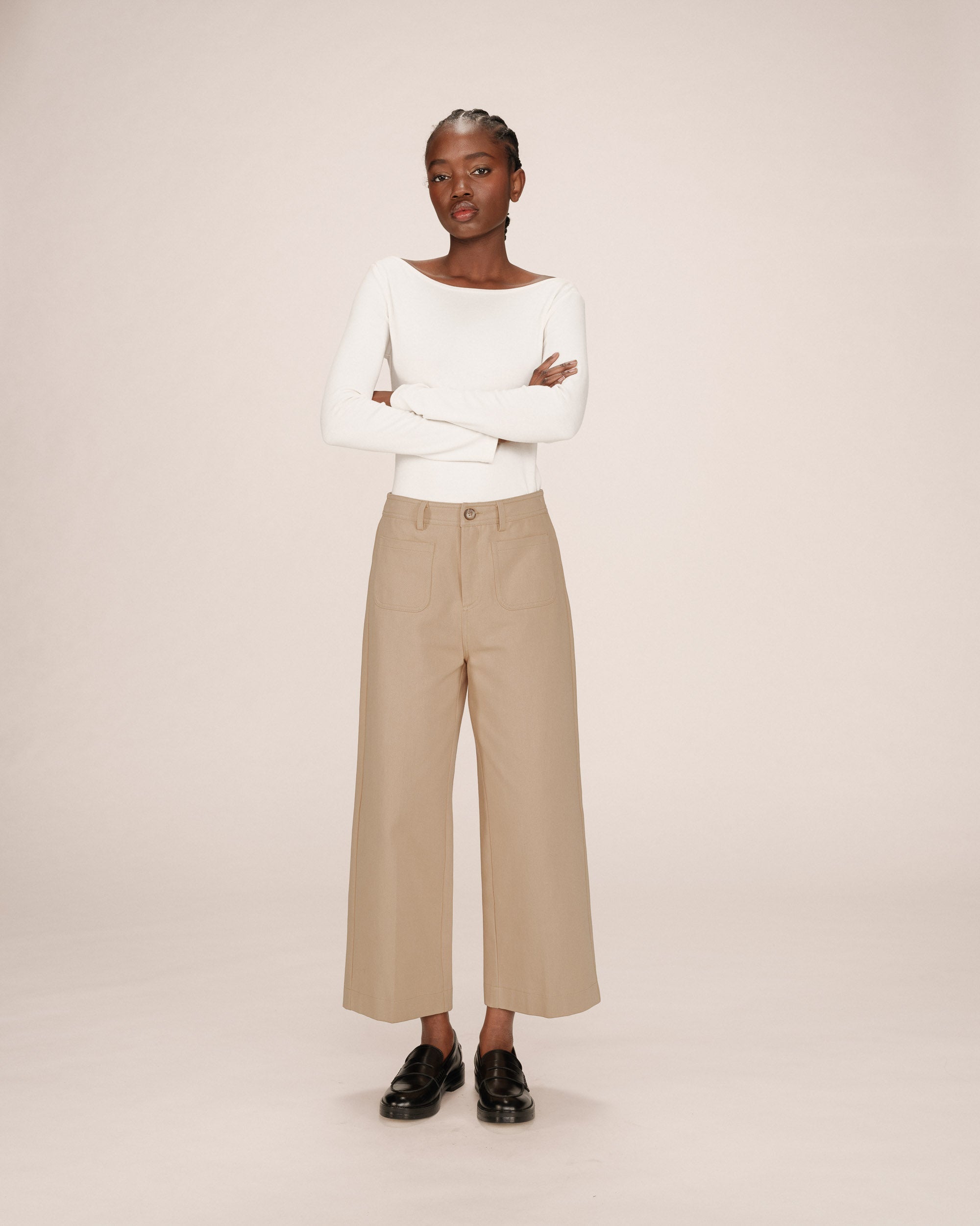 Pantalon Droit 7/8E Sable Sole