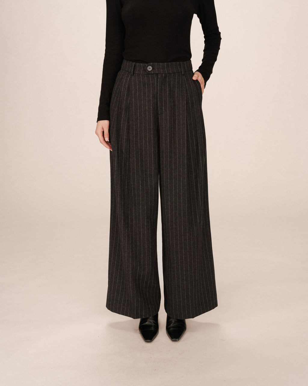 Pantalon Tailleur Rayures Carbone Senna