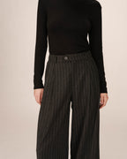 Pantalon Tailleur Rayures Carbone Senna