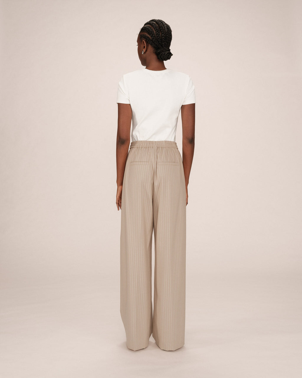 Striped Trousers Greige Stay