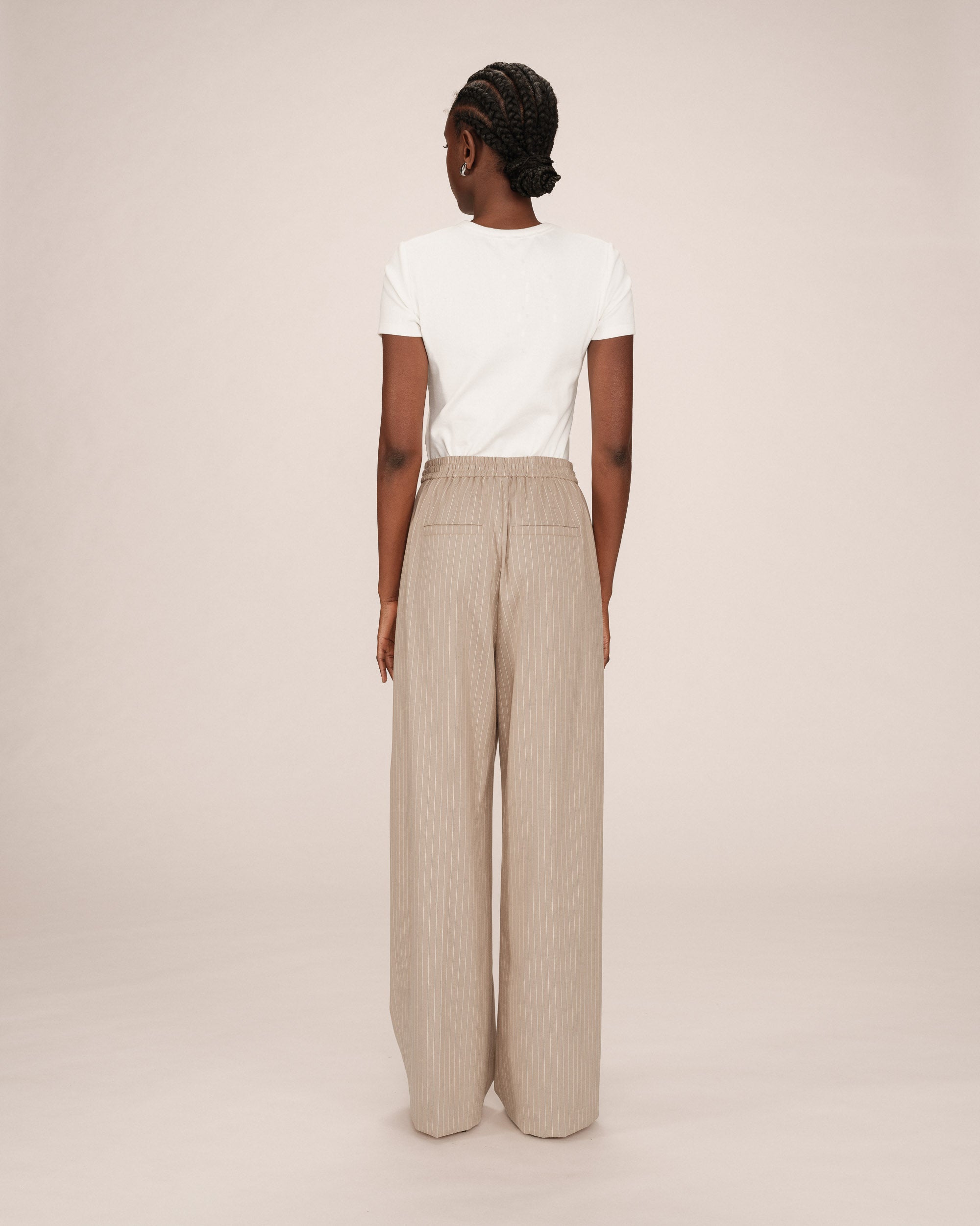 Striped Trousers Greige Stay