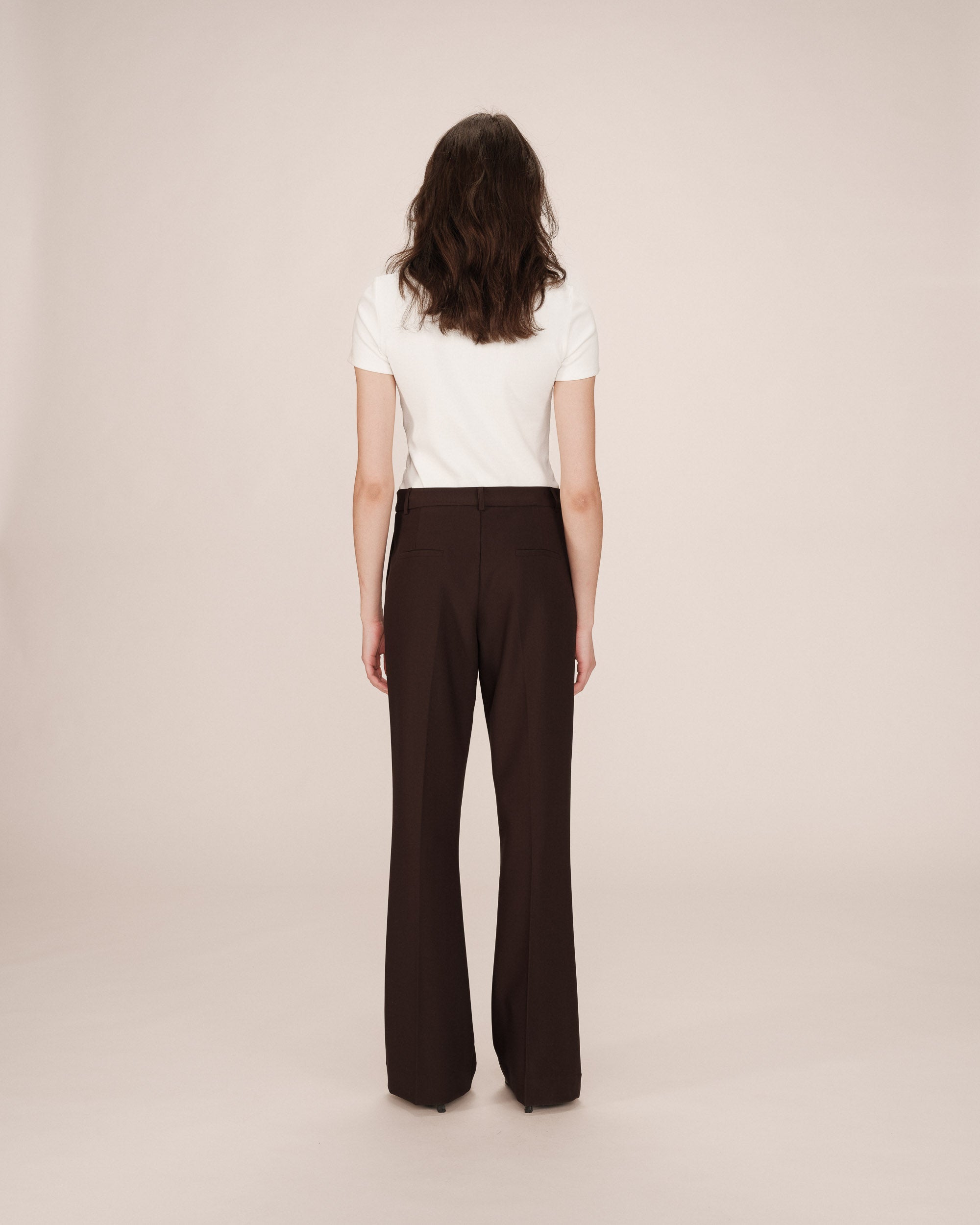 Pantalon Tailleur Evase Chocolat Singer