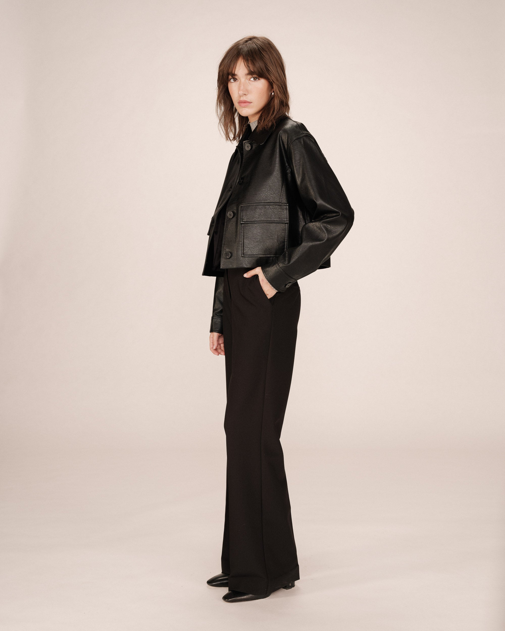 Pantalon Tailleur Evase Noir Singer