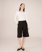 Long Black Bermuda Shorts Sergio