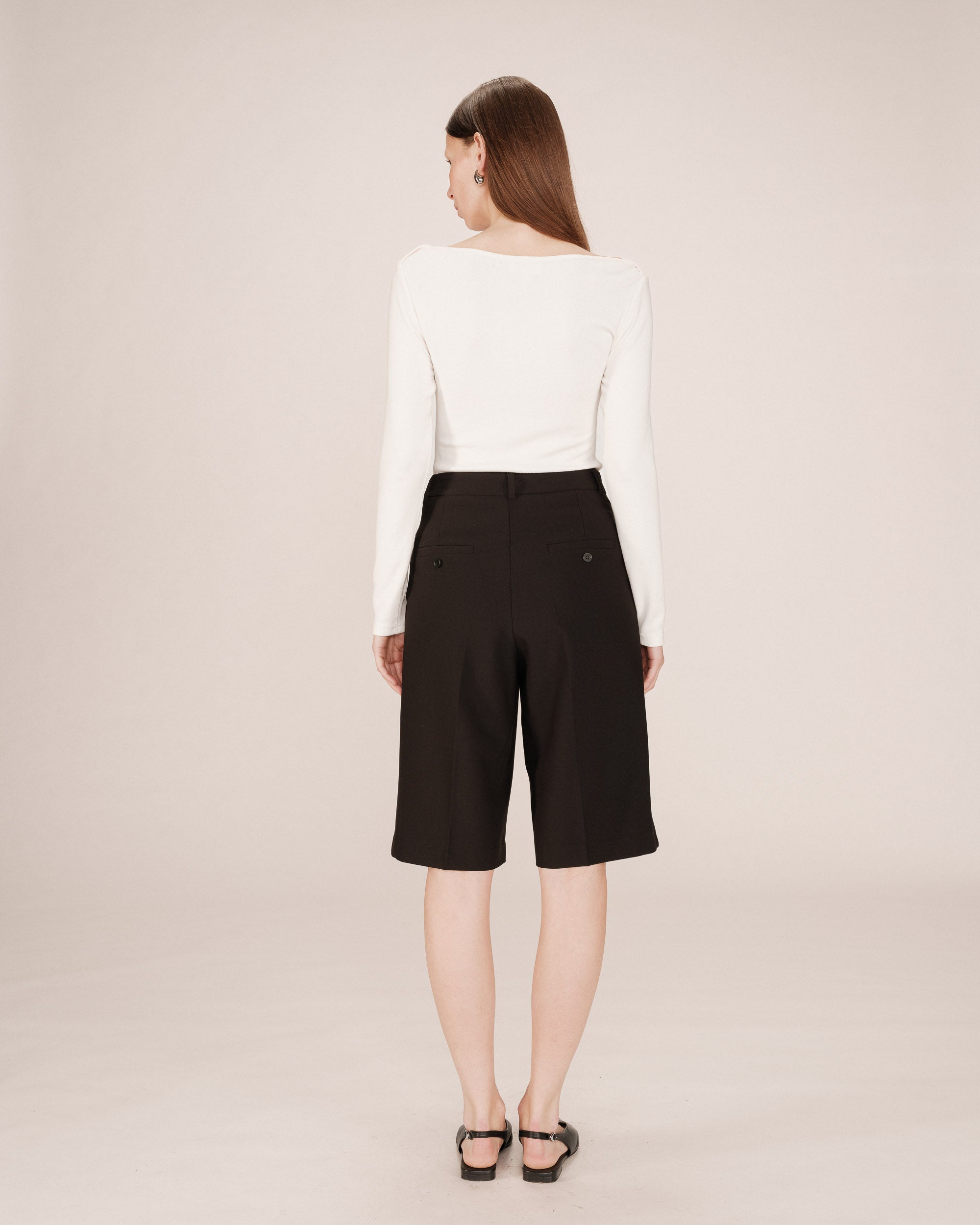 Long Black Bermuda Shorts Sergio