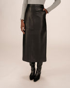 Faux Leather Skirt Black Sirene