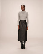 Faux Leather Skirt Black Sirene