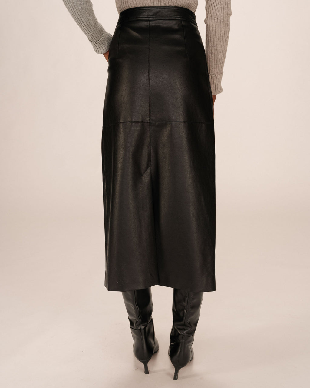 Faux Leather Skirt Black Sirene