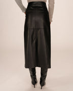 Faux Leather Skirt Black Sirene