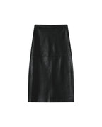 Faux Leather Skirt Black Sirene