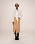 Long Suedette Skirt Ochre Sorry