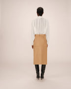 Long Suedette Skirt Ochre Sorry
