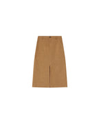 Long Suedette Skirt Ochre Sorry