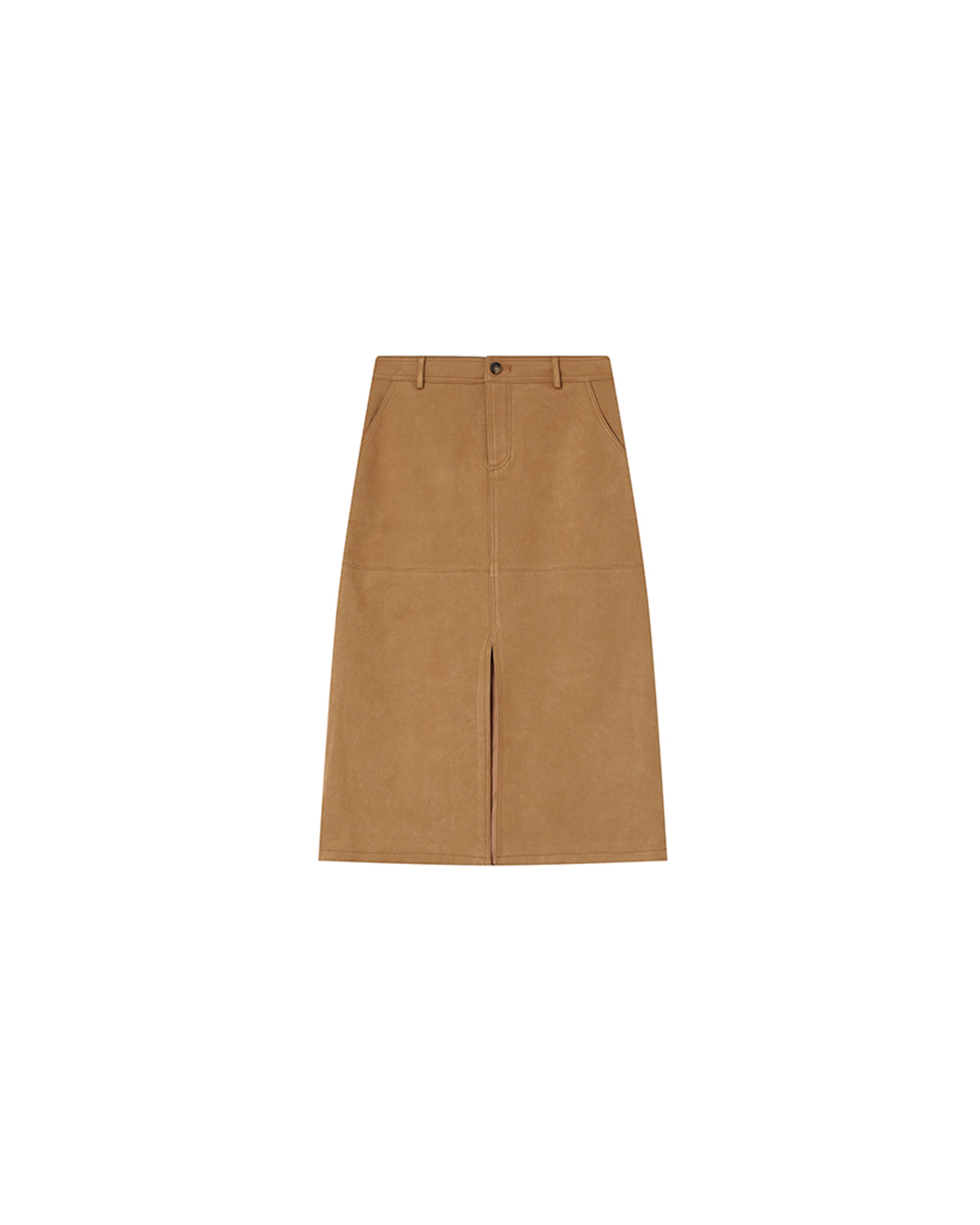 Long Suedette Skirt Ochre Sorry