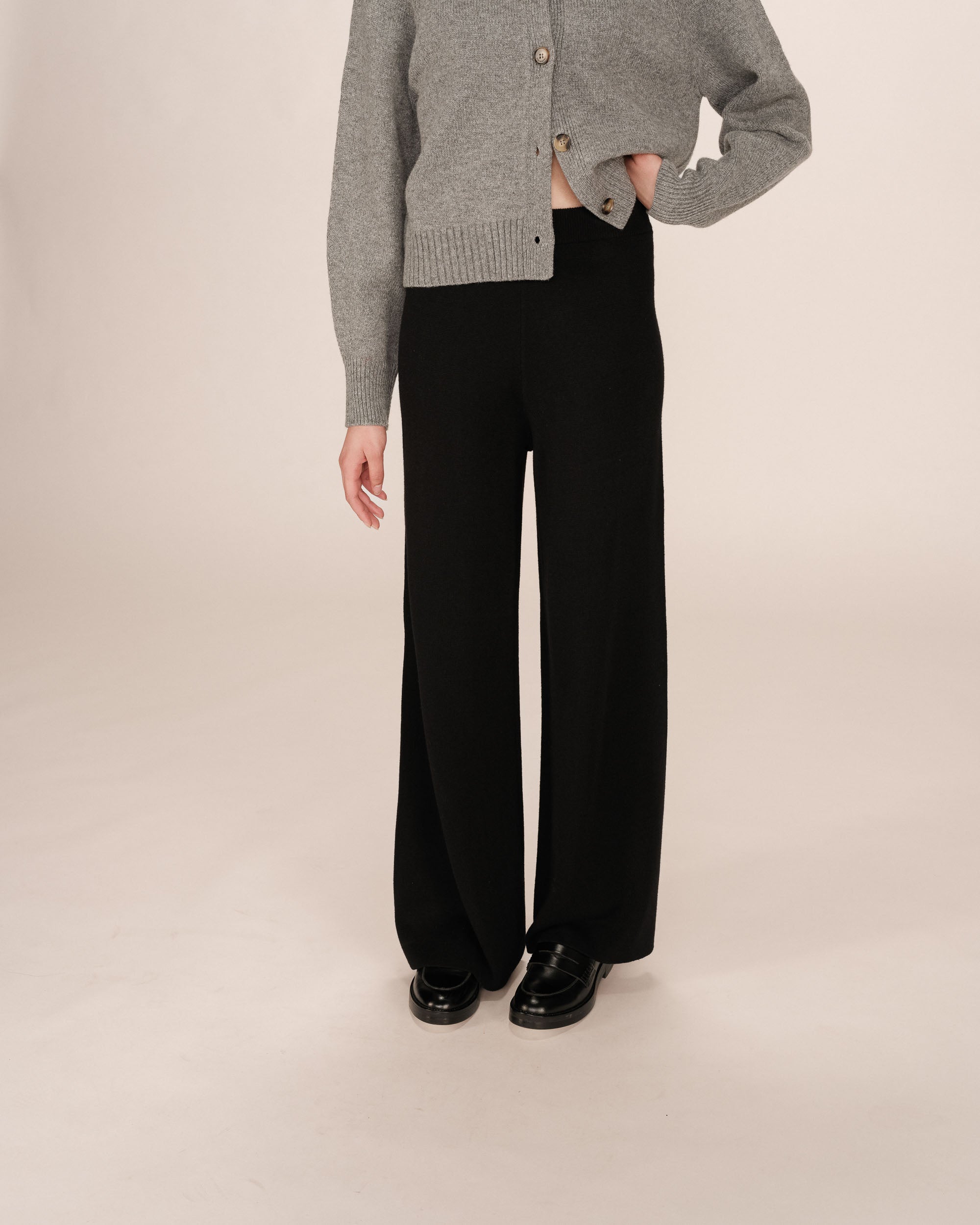 Black Knit Trousers Sao