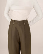 Pantalon Tailleur Vert Foret Septime