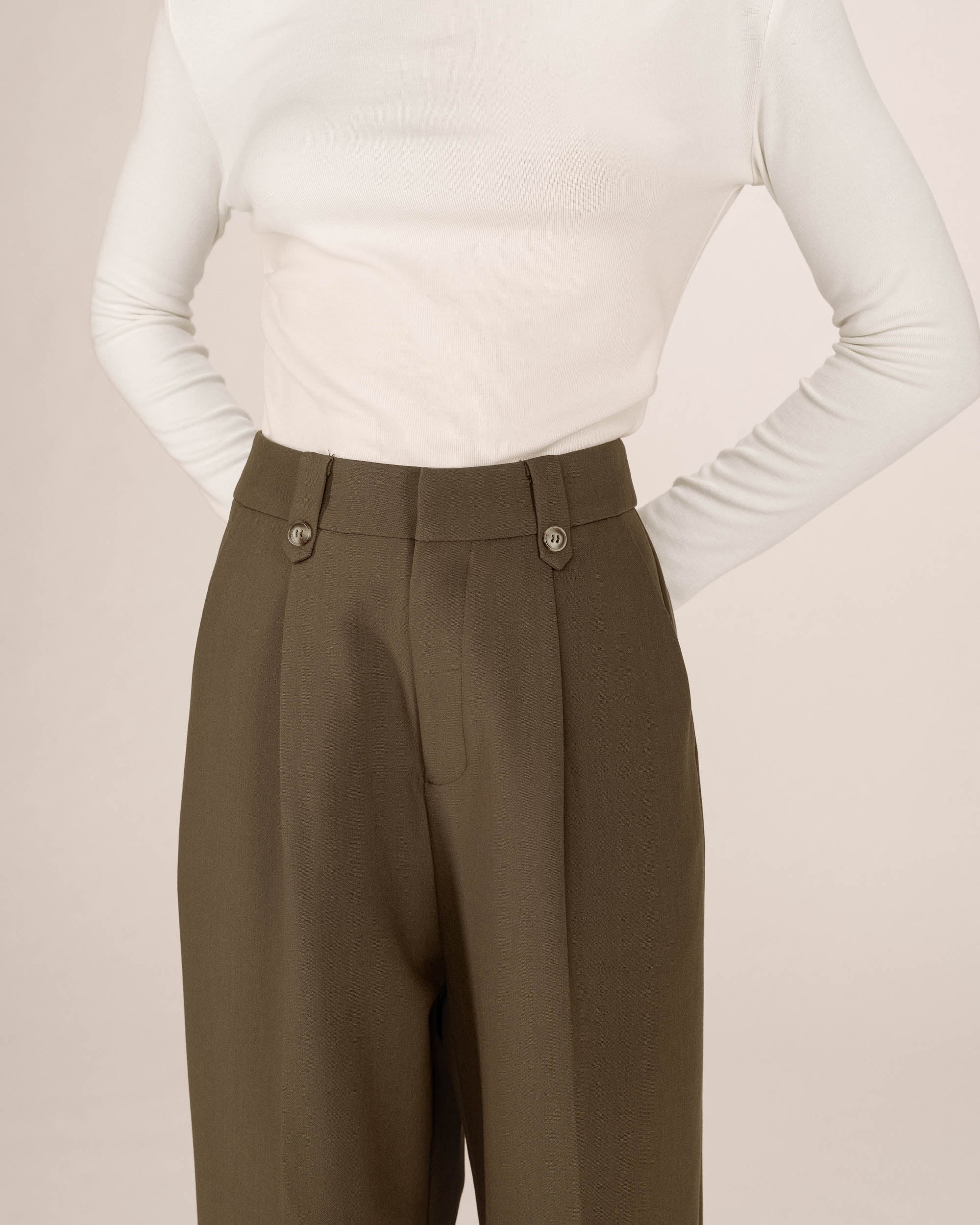 Pantalon Tailleur Vert Foret Septime