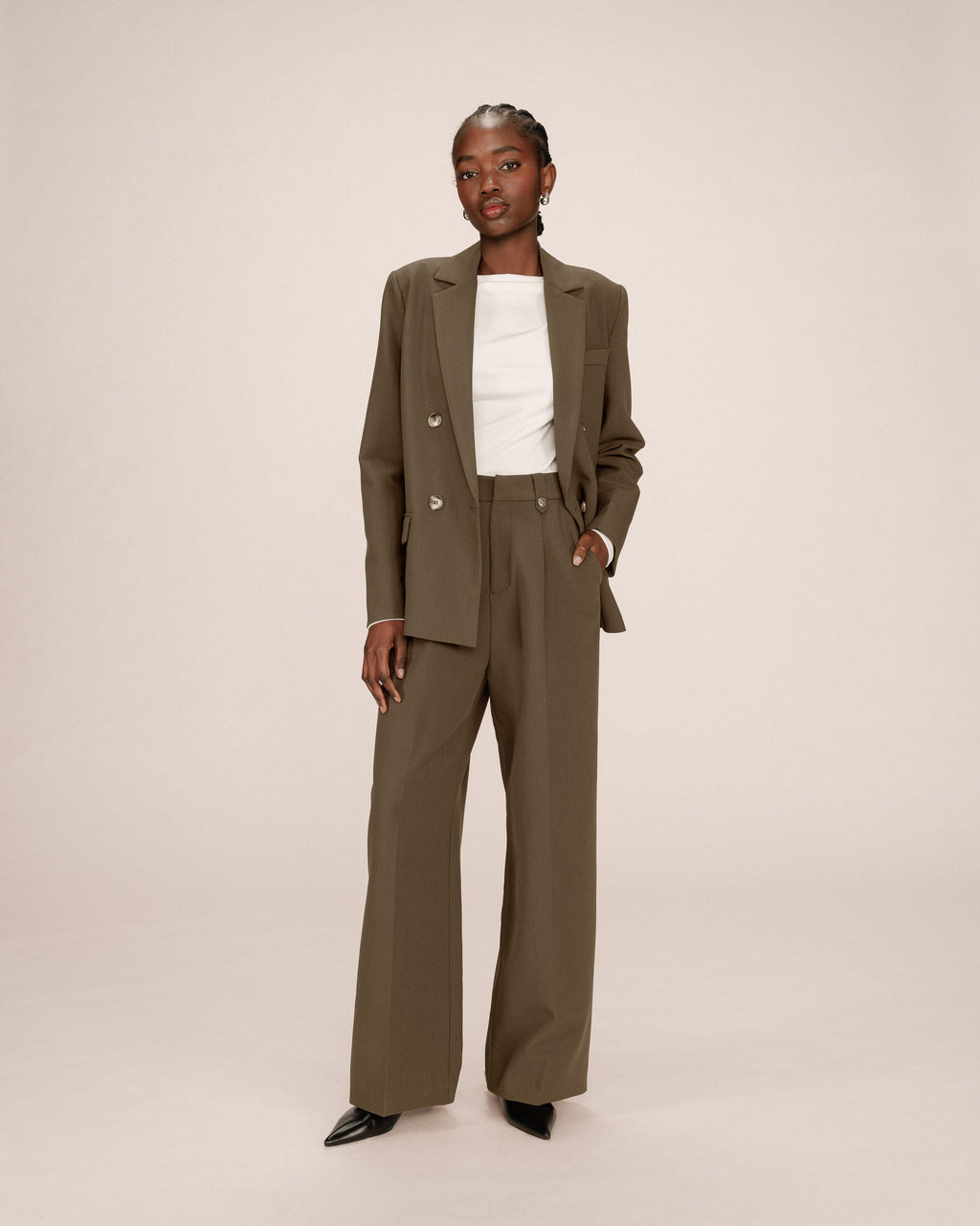 Pantalon Tailleur Vert Foret Septime