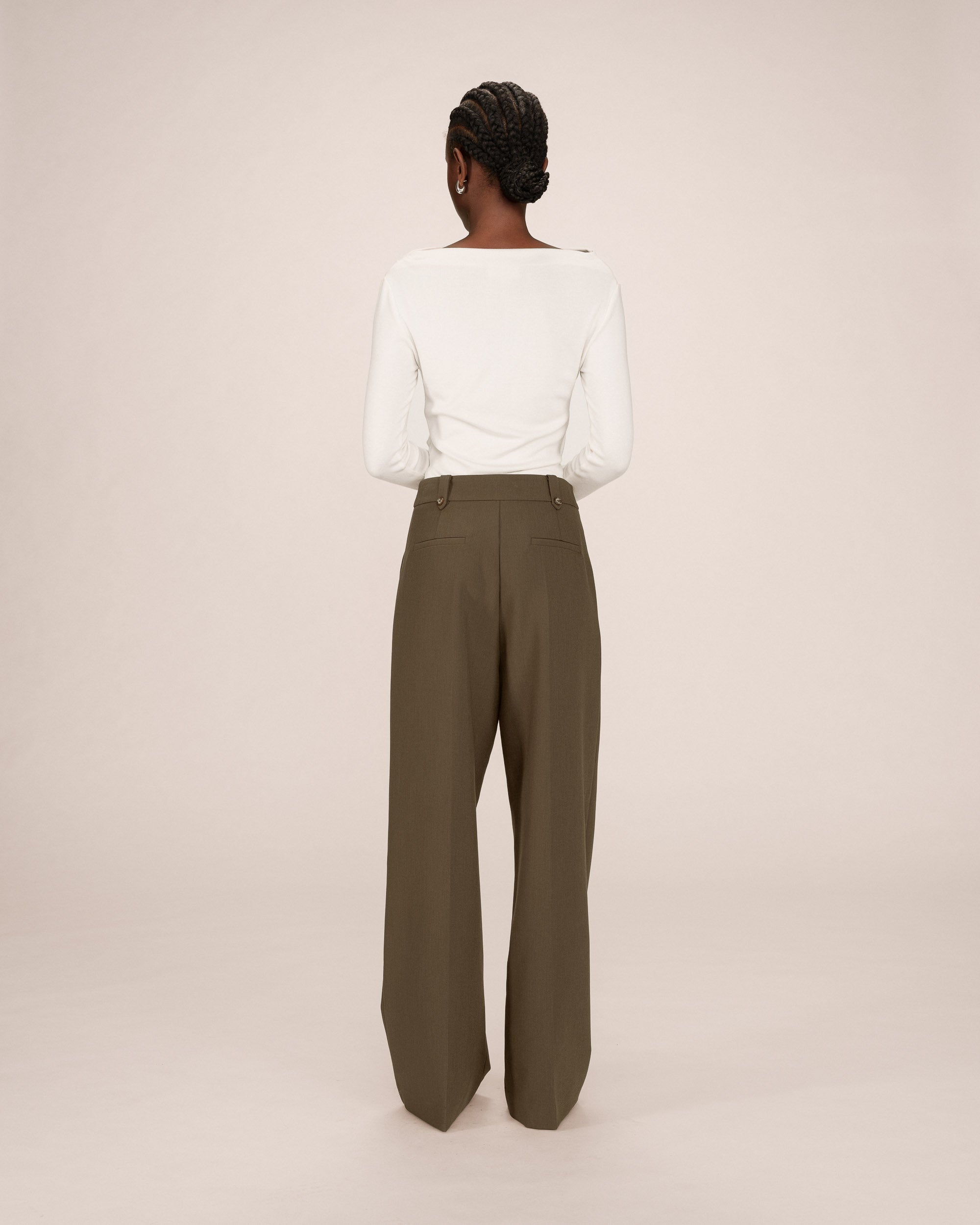 Pantalon Tailleur Vert Foret Septime