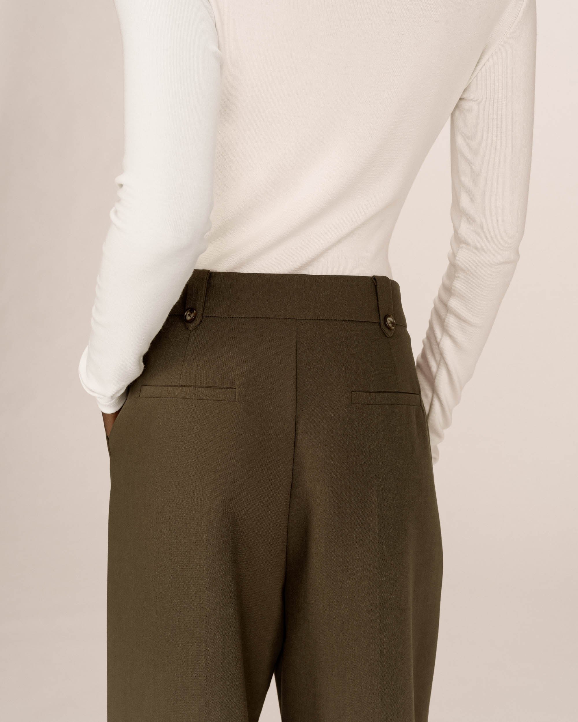 Pantalon Tailleur Vert Foret Septime