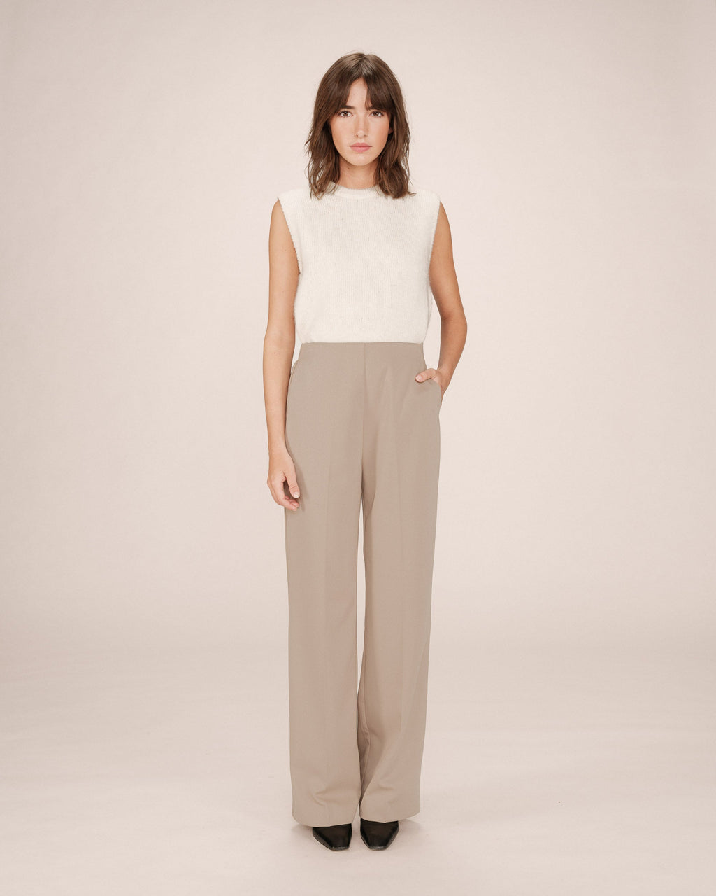 Pantalon Tailleur Greige Stewart