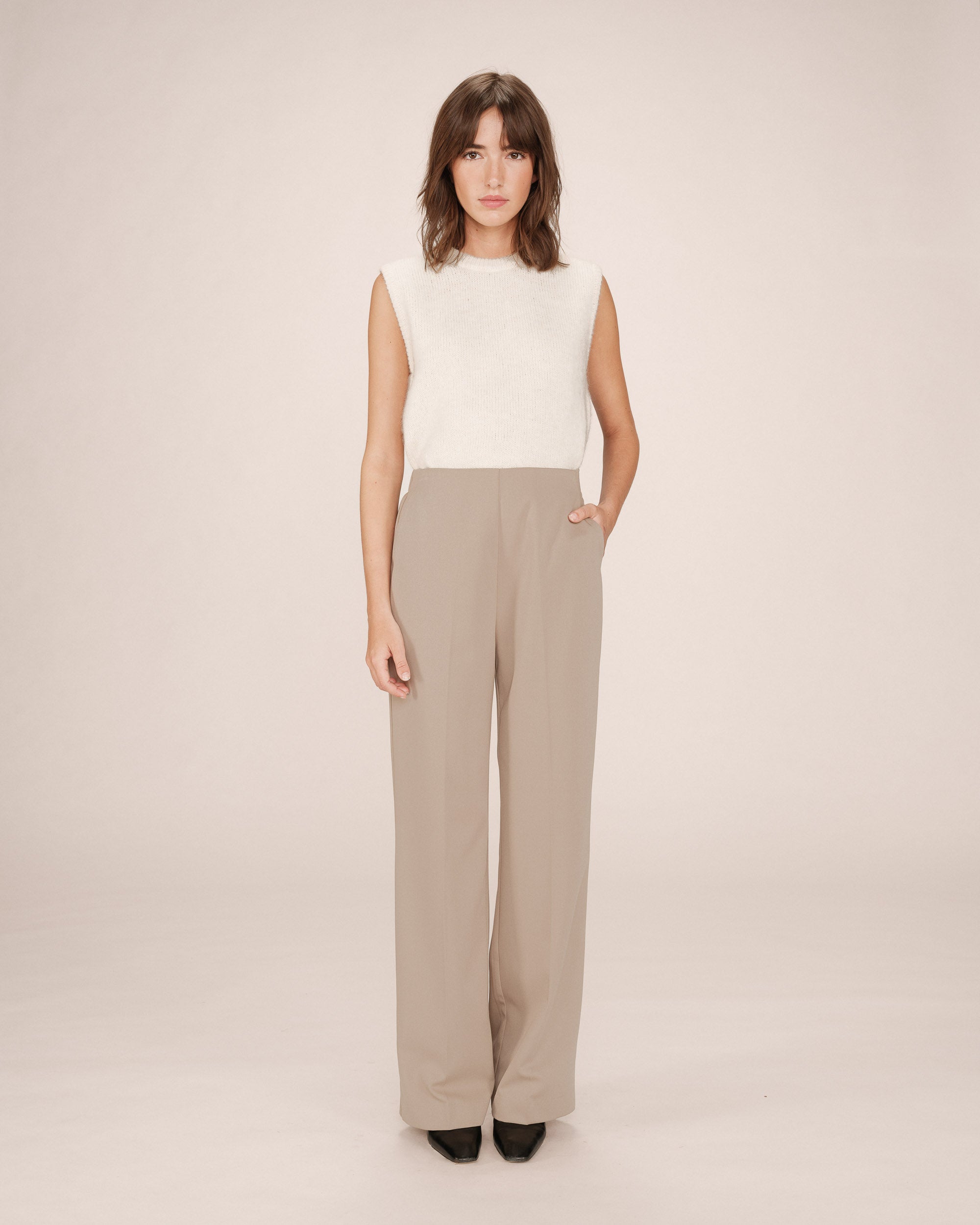 Pantalon Tailleur Greige Stewart