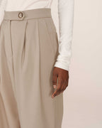 Pantalon Tailleur Greige Strokes