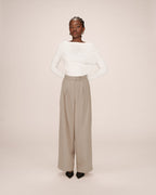 Pantalon Tailleur Greige Strokes