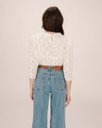 Blouse Col Montant Ecru Stella