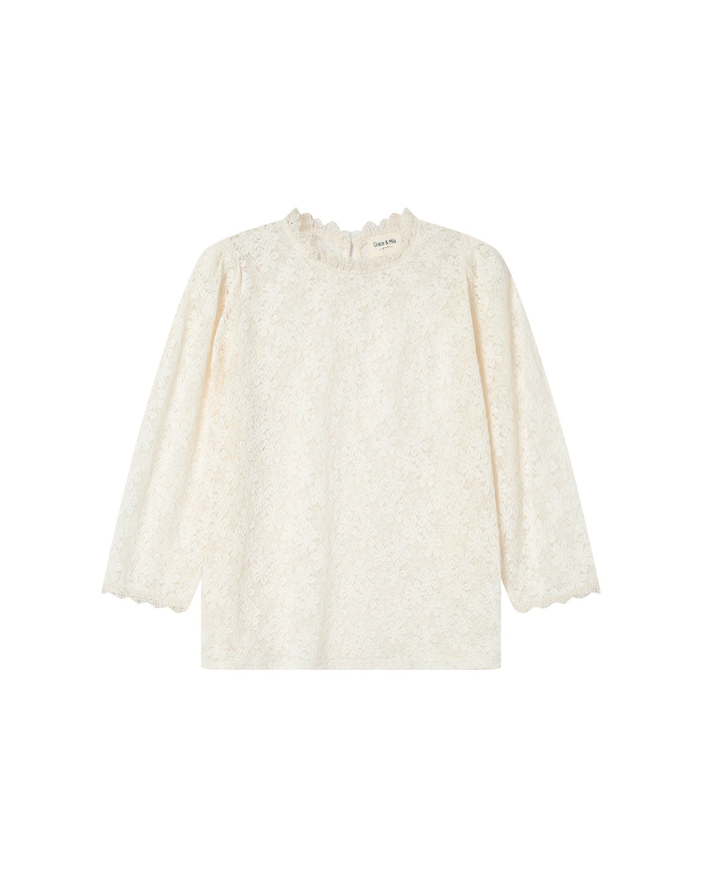 Blouse Col Montant Ecru Stella