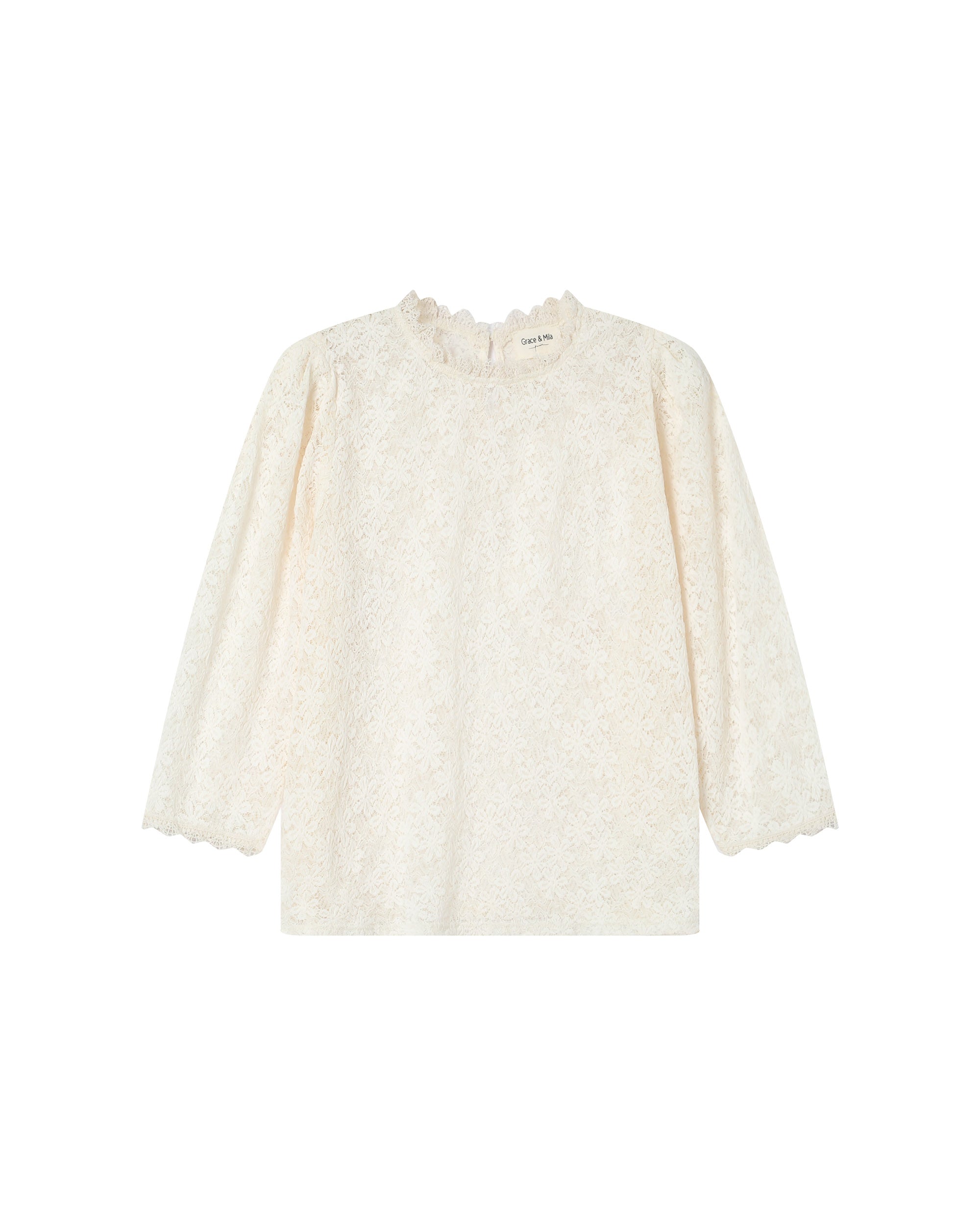 Blouse Col Montant Ecru Stella