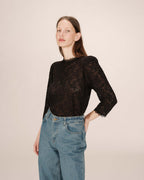 Black High-Neck Blouse Stella