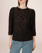 Black High-Neck Blouse Stella