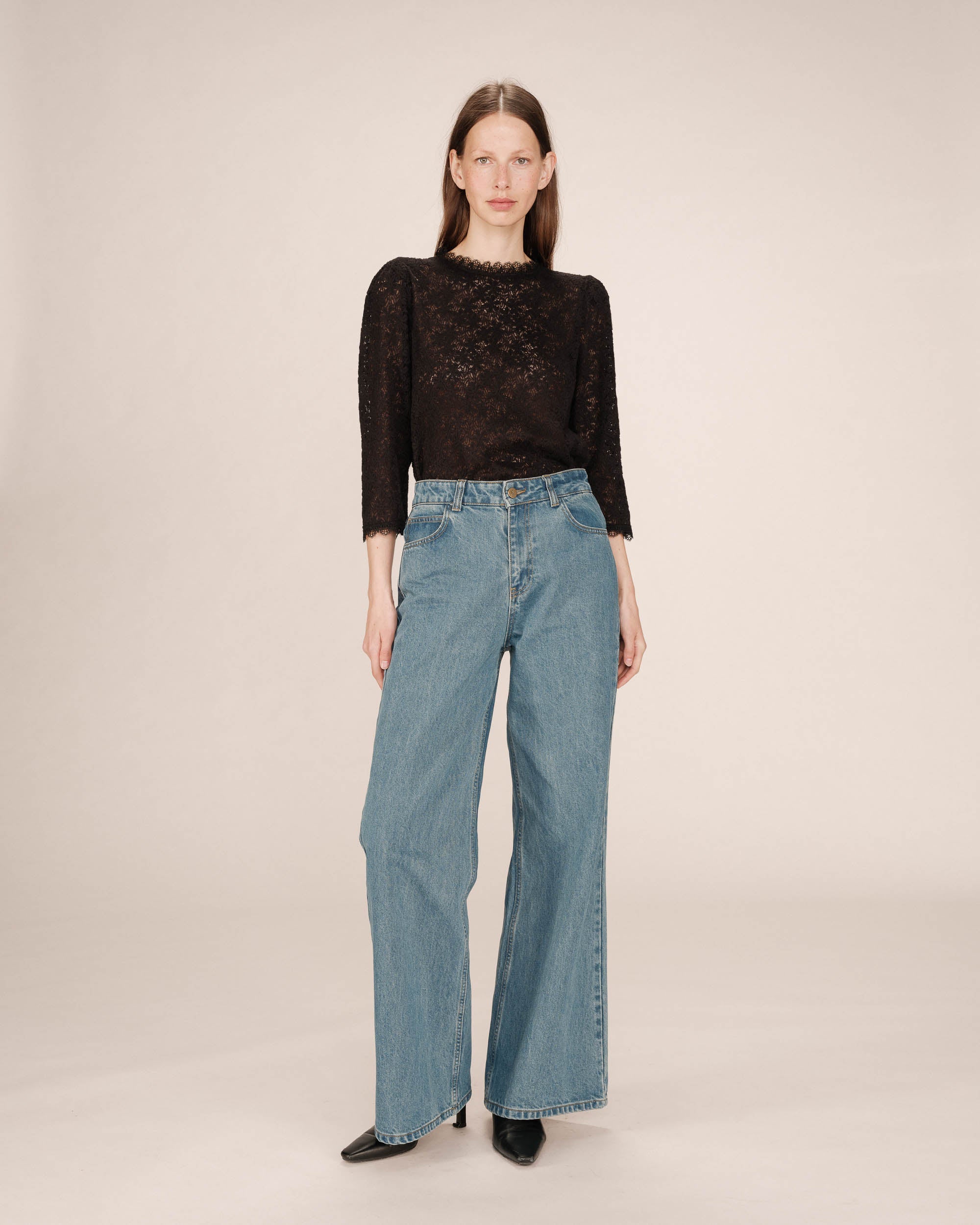 Black High-Neck Blouse Stella