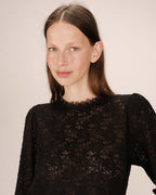 Black High-Neck Blouse Stella