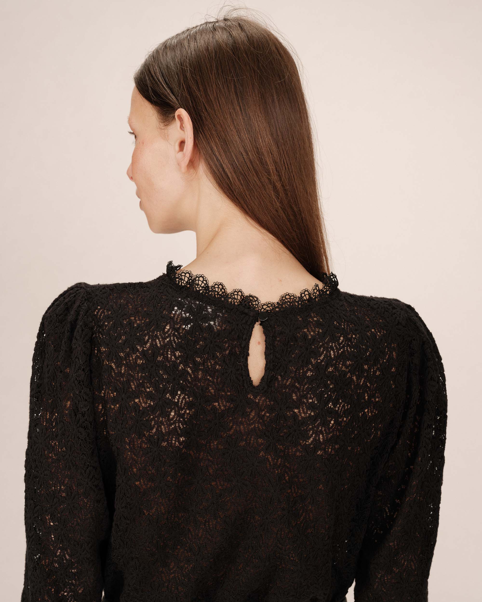 Black High-Neck Blouse Stella