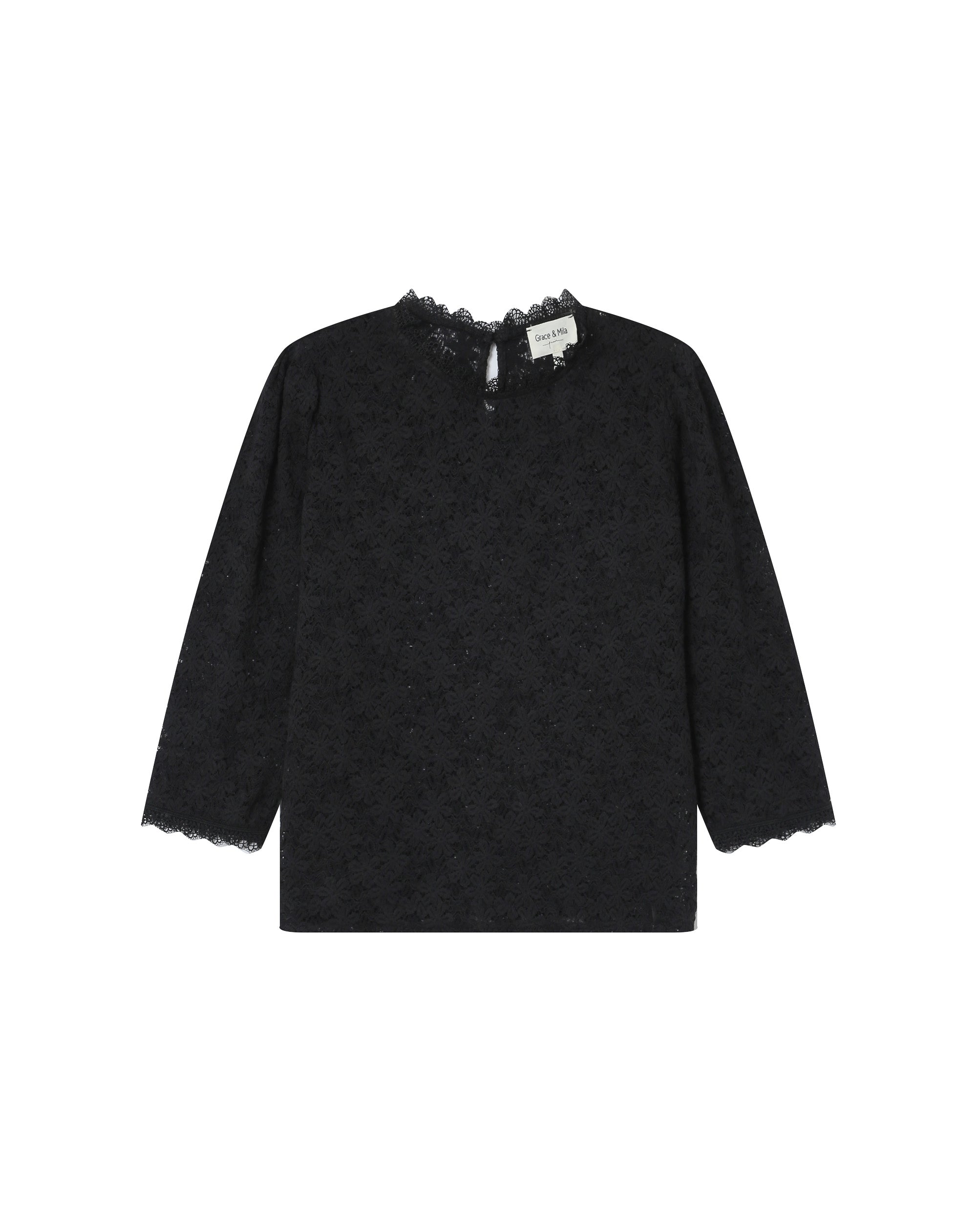 Black High-Neck Blouse Stella