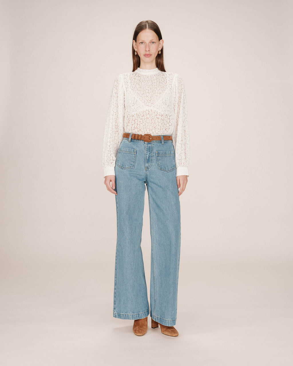 Blouse Col Lavallière Ivoire Sicilia