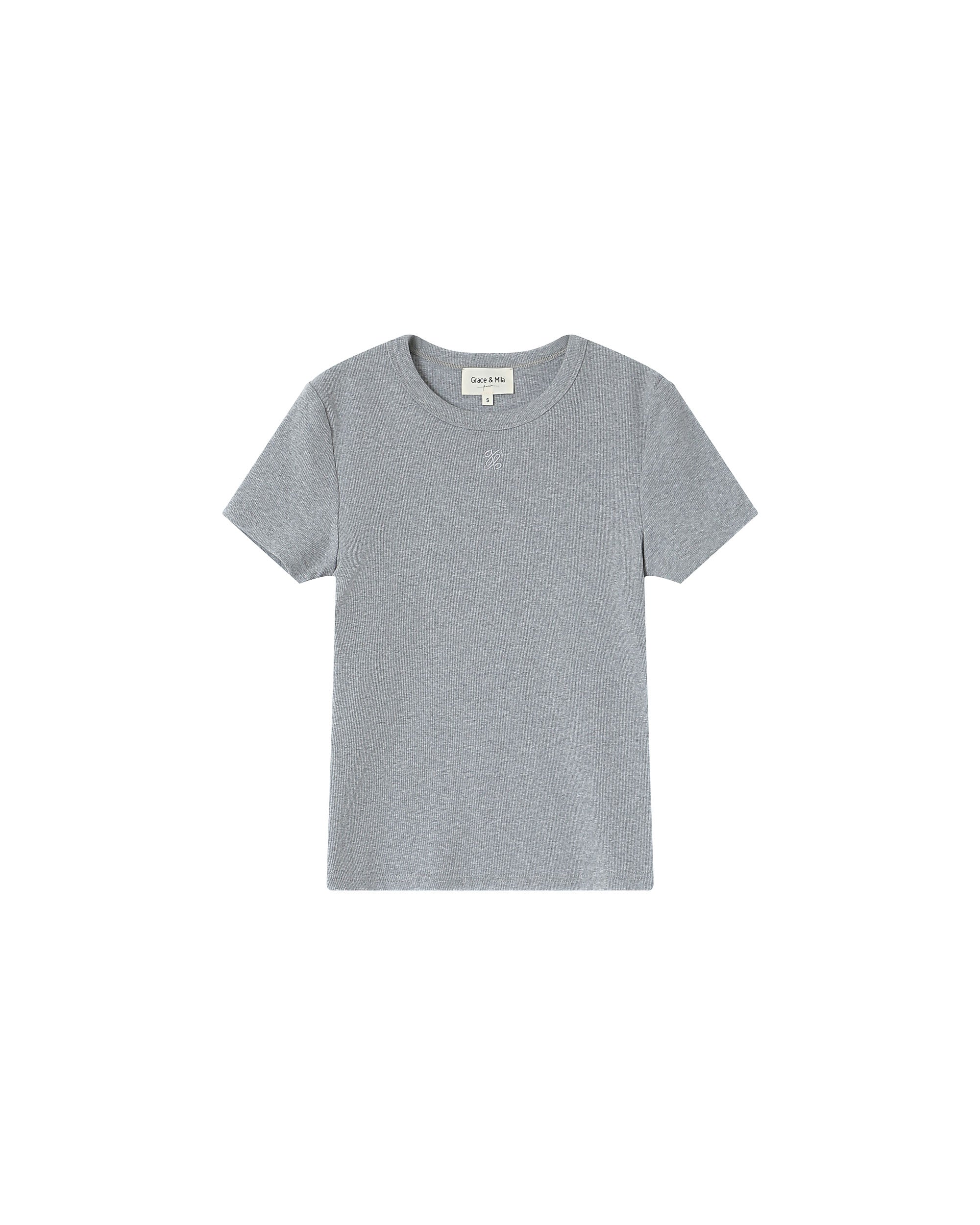 Grey Round Neck T-Shirt Sure