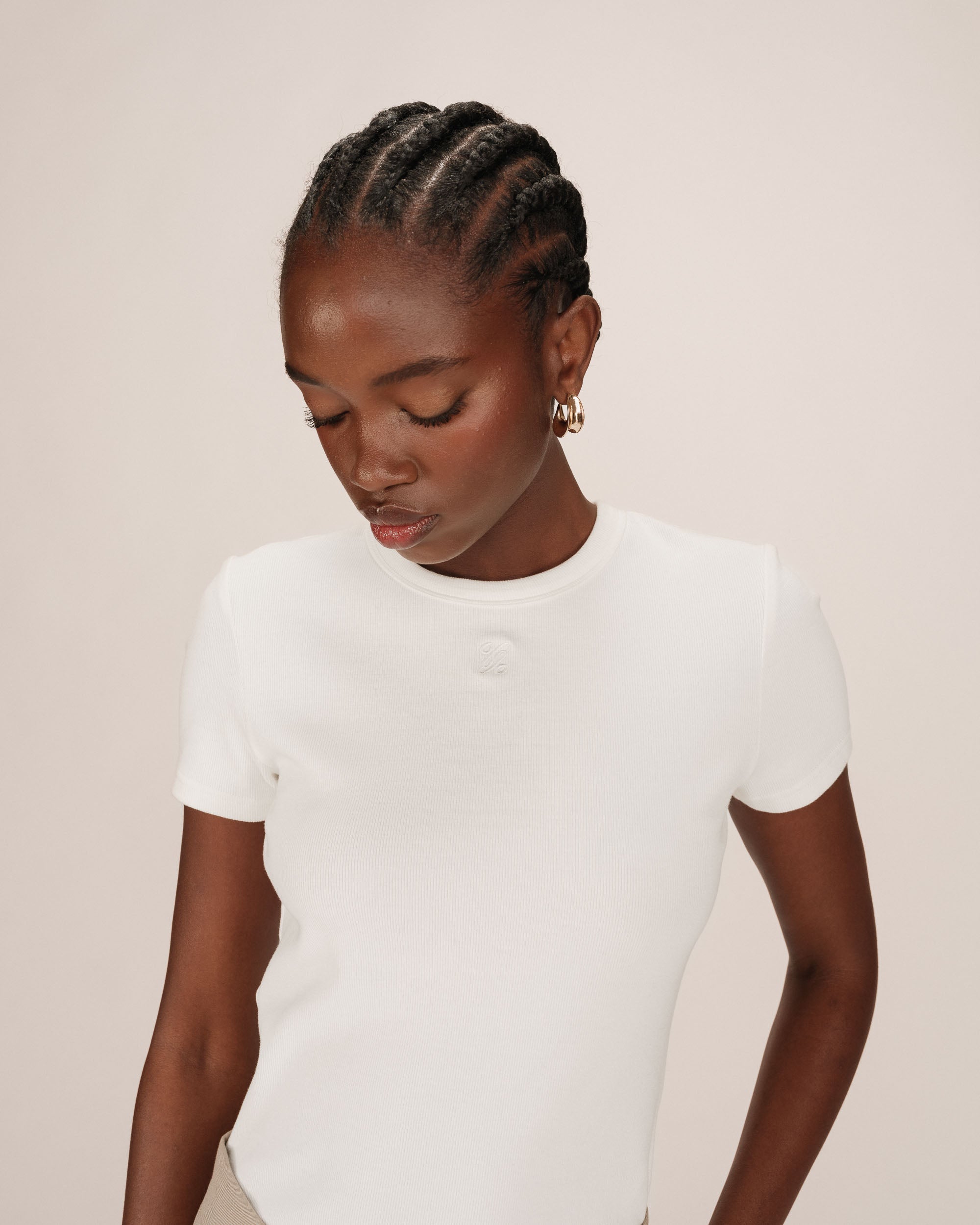 T-Shirt Col Rond Ivoire Sure
