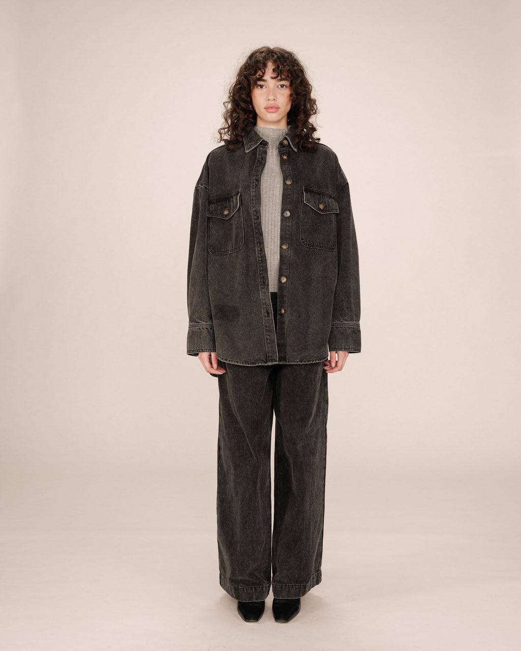 Surchemise Oversize Black Washed Sydney