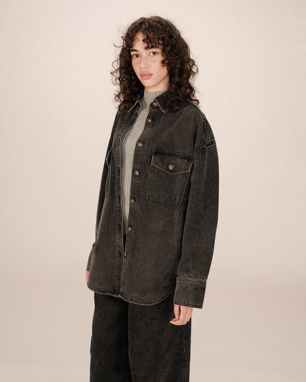 Surchemise Oversize Black Washed Sydney
