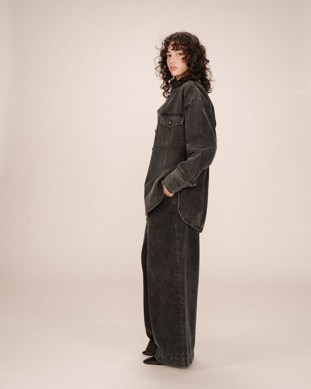 Surchemise Oversize Black Washed Sydney