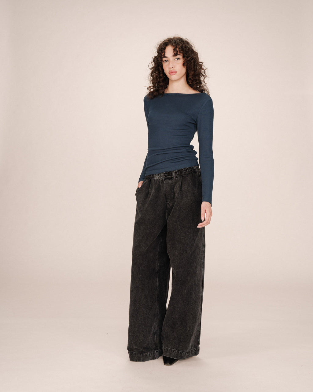 Stanley Petrol Blue Boat Neck Top